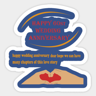 happy 60st wedding anniversary Sticker